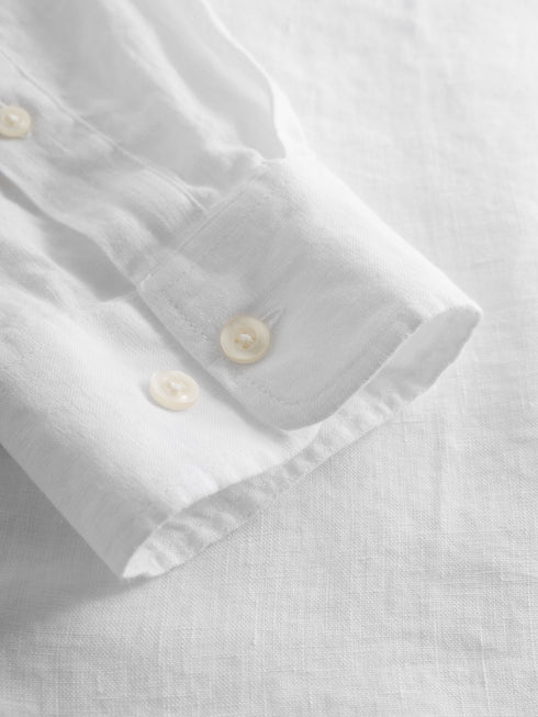 KnowledgeCotton Apparel - Custom fit linen shirt GOTS/Vegan - Bright White